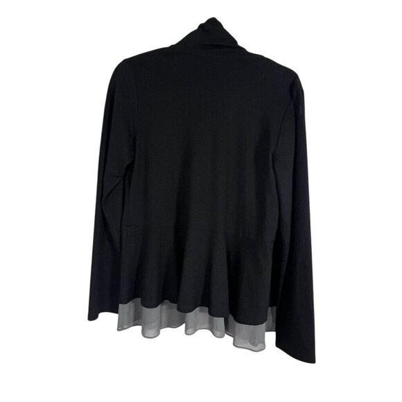 Logo Chic Sweater M Black Neutral Minimalist Capsule Basic Staple Chiffon 80s - Picture 9 of 11